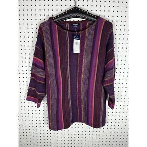 Chaps striped pullover sweater size L